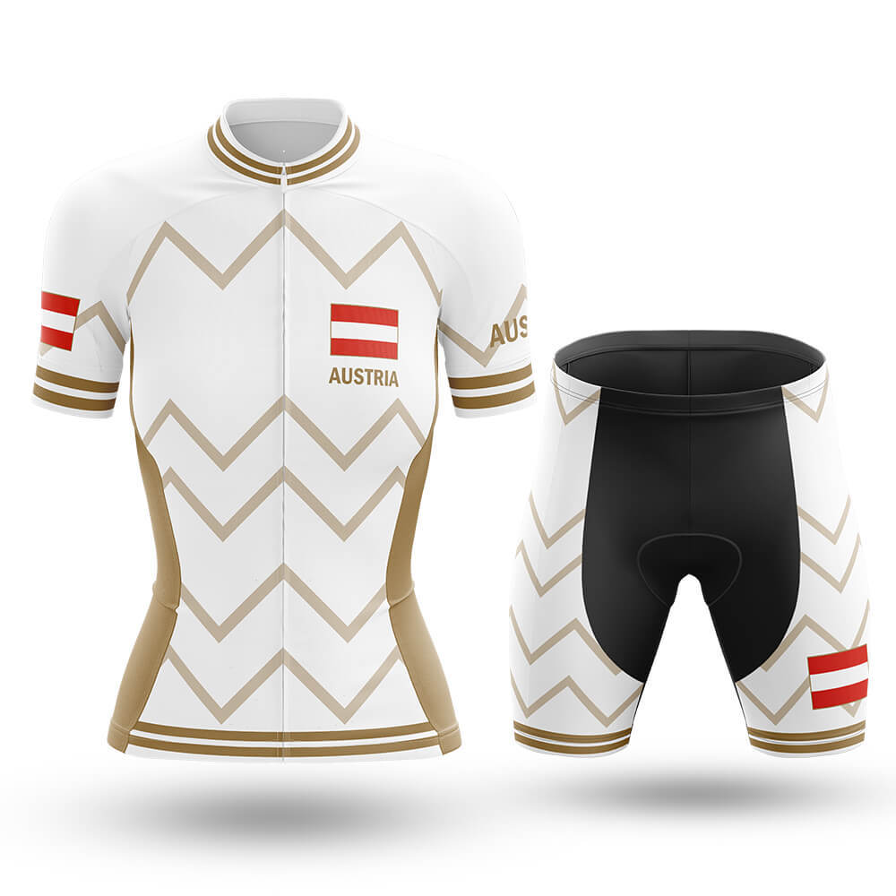 Austria - Women V17 - White - Cycling Kit-Full Set-Global Cycling Gear