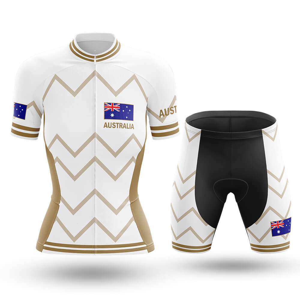 Australia - Women V17 - White - Cycling Kit-Full Set-Global Cycling Gear