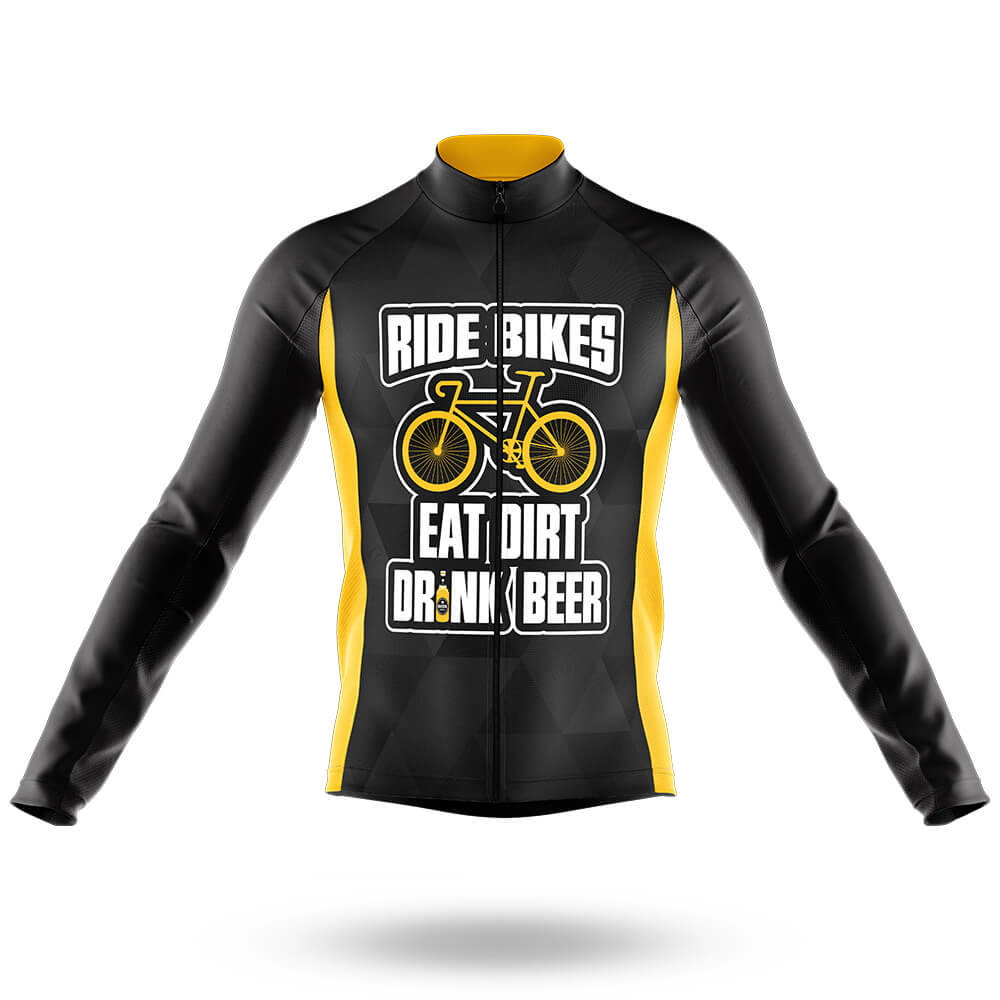 Ride Bikes, Eat Dirt, Drink Beer - Men's Cycling Kit-Long Sleeve Jersey-Global Cycling Gear