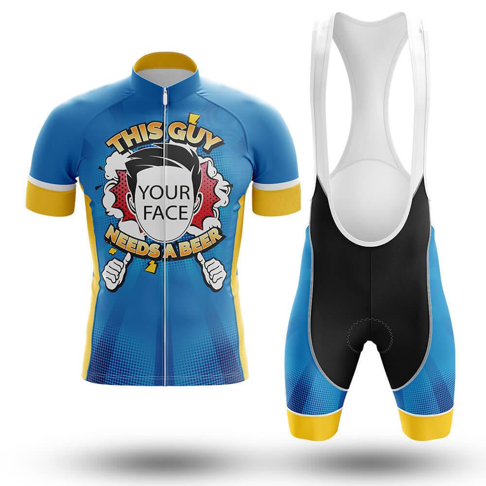 This Guy Needs A Beer - Custom Men's Cycling Kit-Full Set-Global Cycling Gear