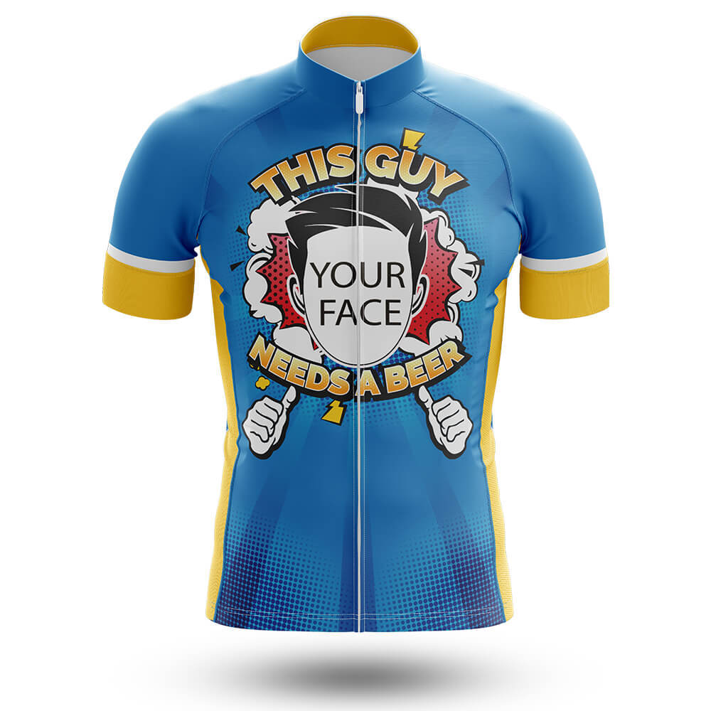 This Guy Needs A Beer - Custom Men's Cycling Kit-Jersey Only-Global Cycling Gear