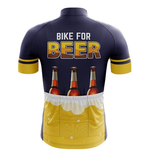 Bike For Beer Navy Men's Short Sleeve Cycling Jersey-S-Global Cycling Gear