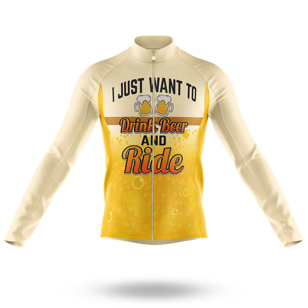 Drink Beer And Ride - Men's Cycling Kit-Long Sleeve Jersey-Global Cycling Gear