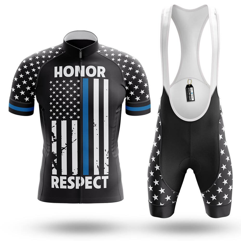 Thin Blue Line V2 - Men's Cycling Kit-Full Set-Global Cycling Gear