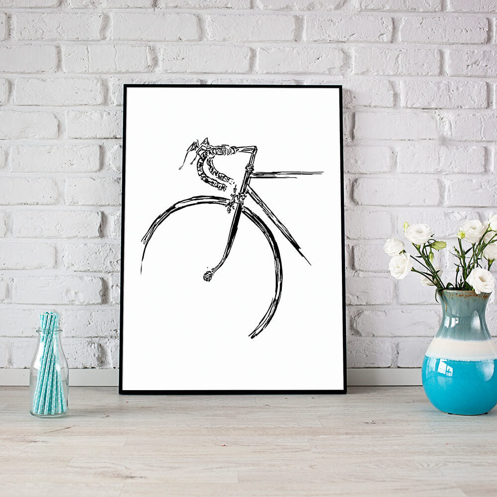 Bicycle Sketch - Wall Art Canvas-Small 20X30cm (8X12in)-Global Cycling Gear