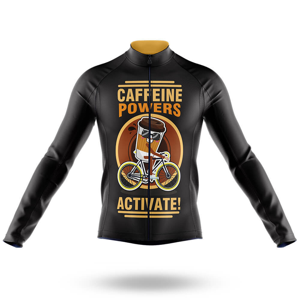 Caffeine Powers - Men's Cycling Kit-Long Sleeve Jersey-Global Cycling Gear