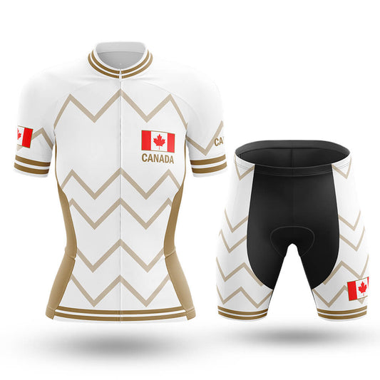 Canada - Women V17 - White - Cycling Kit-Full Set-Global Cycling Gear
