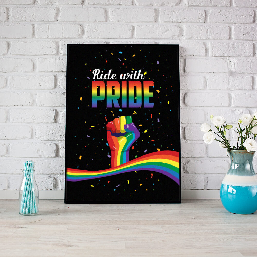 Ride With Pride - Wall Art Canvas-Small 20X30cm (8X12in)-Global Cycling Gear