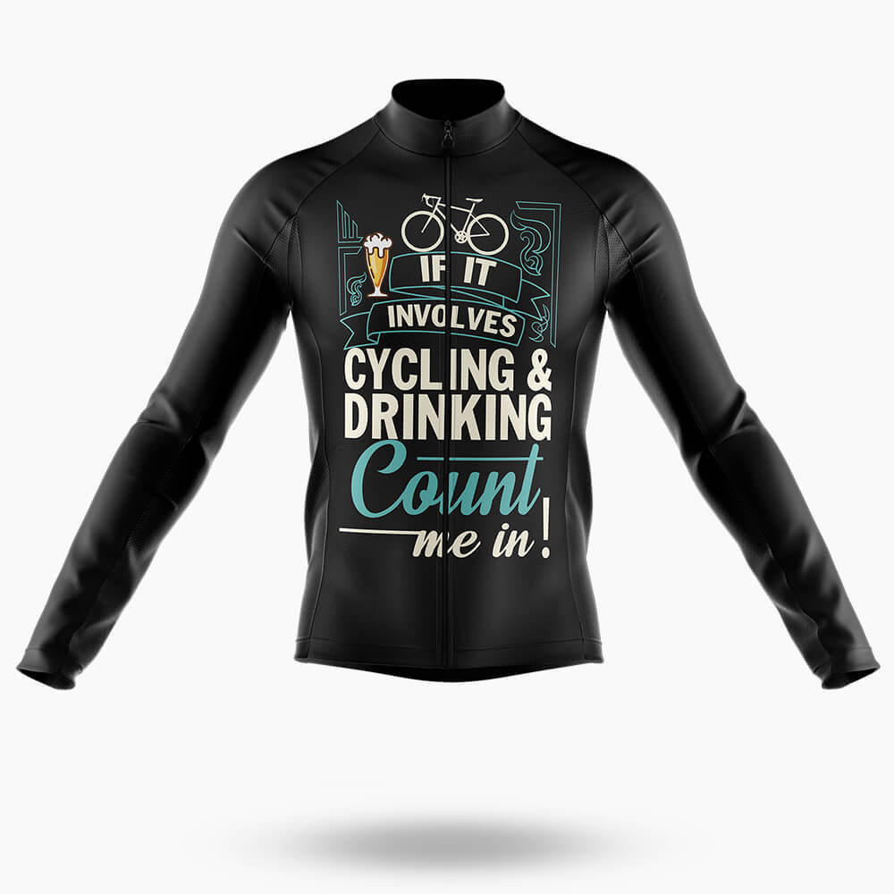 Cycling & Drinking - Men's Cycling Kit-Long Sleeve Jersey-Global Cycling Gear