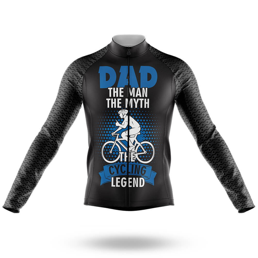 Dad The Cycling Legend - Men's Cycling Kit-Long Sleeve Jersey-Global Cycling Gear