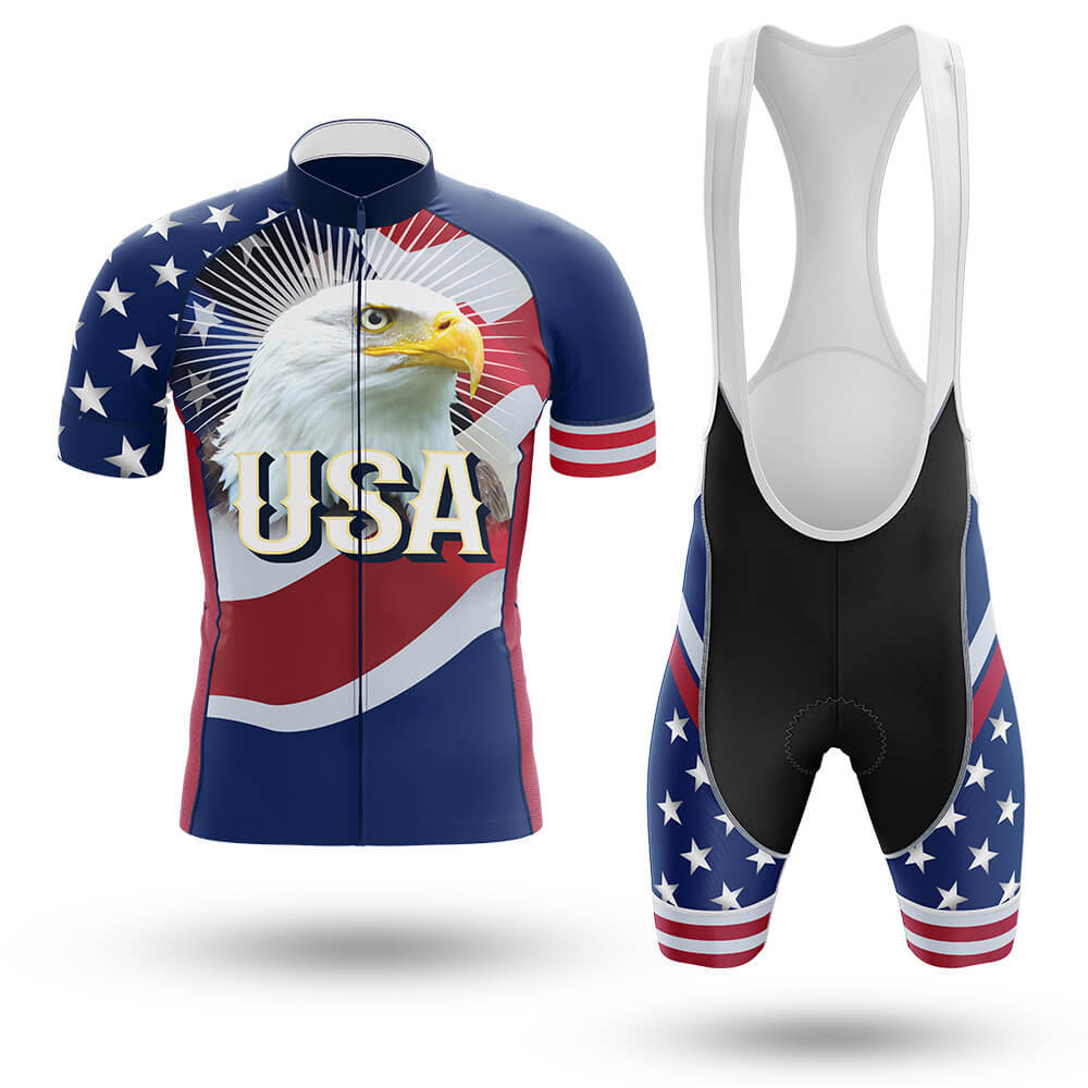 Ensemble de maillots de l'équipe cycliste USA Bleu Blanc Ensemble de maillots de l'équipe cycliste USA Bleu Blanc