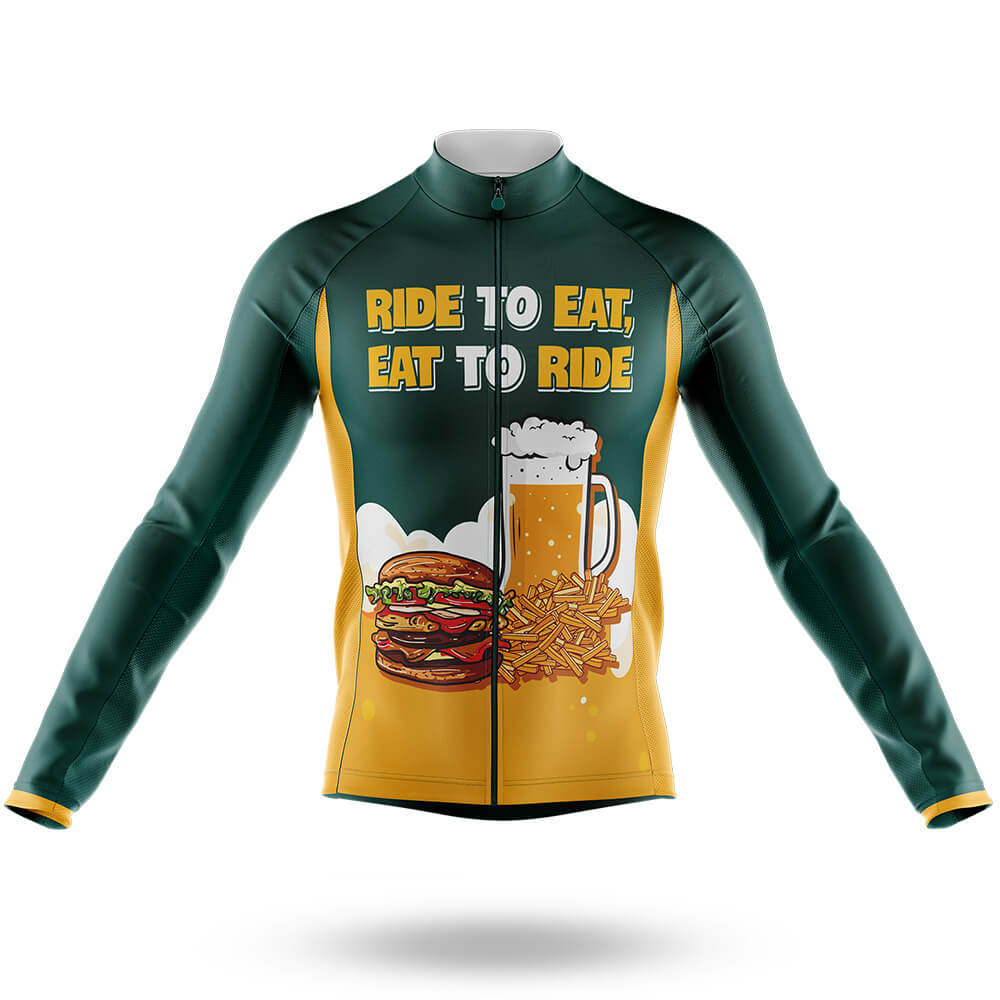 Ride To Eat - Men's Cycling Kit-Long Sleeve Jersey-Global Cycling Gear