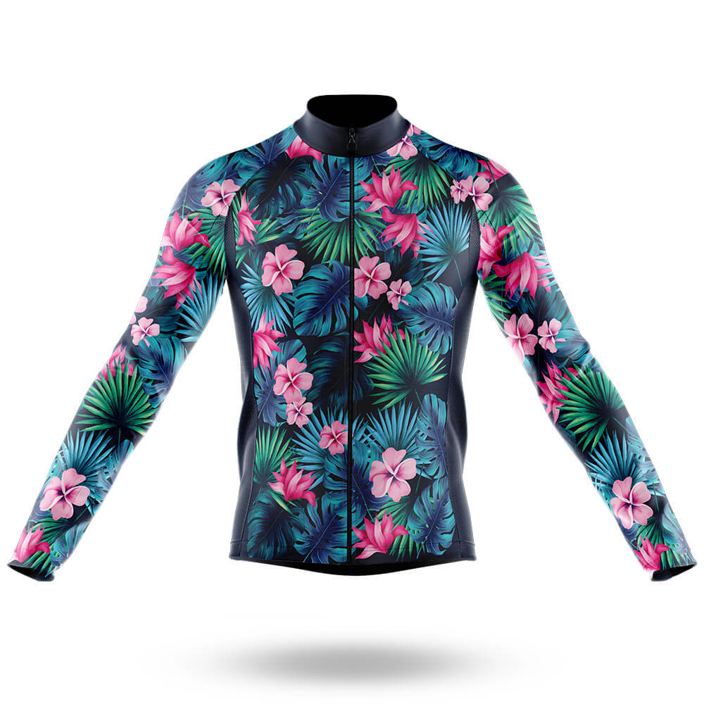 Flower Hawaiian - Men's Cycling Kit-Long Sleeve Jersey-Global Cycling Gear