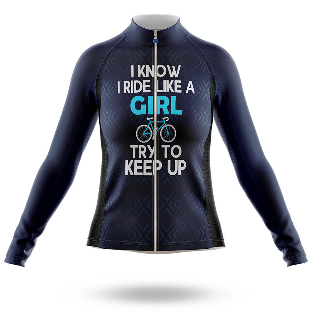 Like A Girl - Women's Cycling Kit-Long Sleeve Jersey-Global Cycling Gear