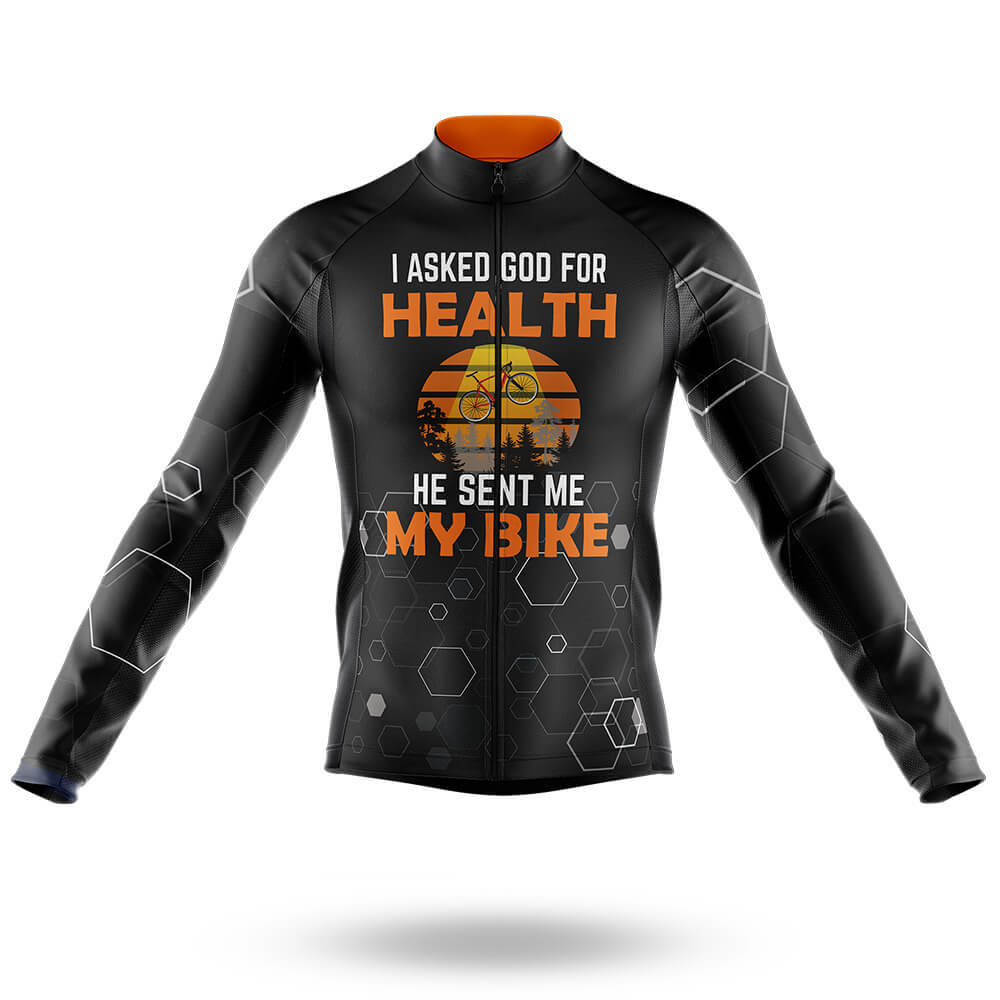 I Asked God For Health - Men's Cycling Kit-Long Sleeve Jersey-Global Cycling Gear