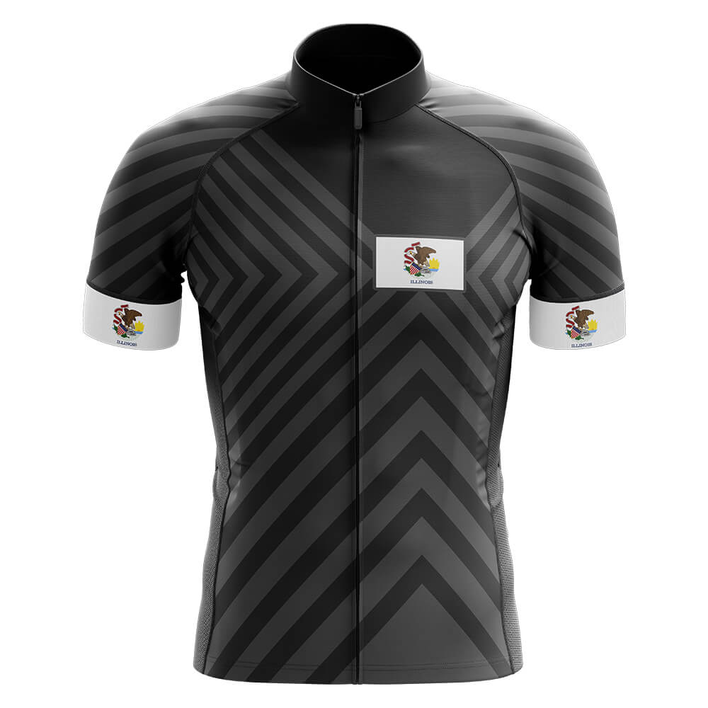 Illinois V13 - Black - Men's Cycling Kit-Jersey Only-Global Cycling Gear