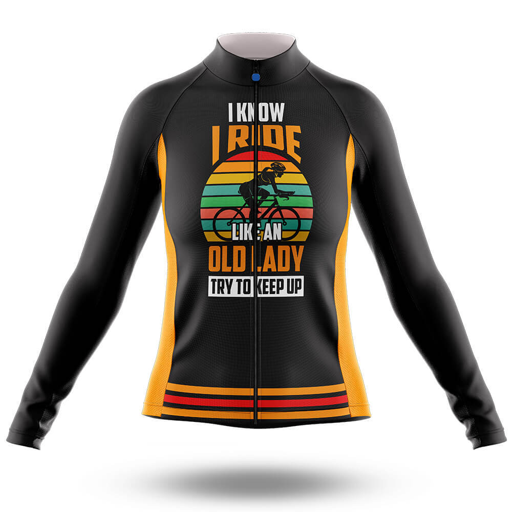 Old Lady - Cycling Kit-Long Sleeve Jersey-Global Cycling Gear