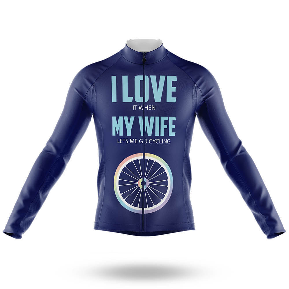 I Love My Wife V7 - Men's Cycling Kit-Long Sleeve Jersey-Global Cycling Gear
