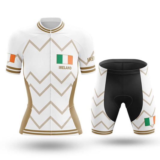 Ireland - Women V17 - White - Cycling Kit-Full Set-Global Cycling Gear