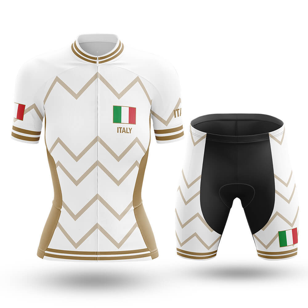 Italy - Women V17 - White - Cycling Kit-Full Set-Global Cycling Gear