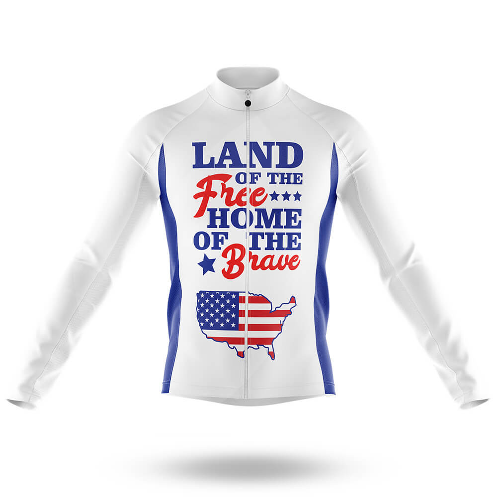 Land Of The Free American - Men's Cycling Kit-Long Sleeve Jersey-Global Cycling Gear
