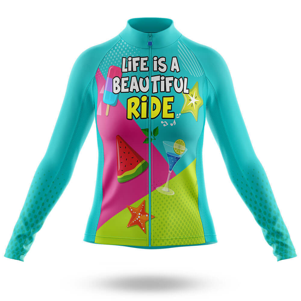 Life Is A Beautiful Ride - Women - Cycling Kit-Long Sleeve Jersey-Global Cycling Gear