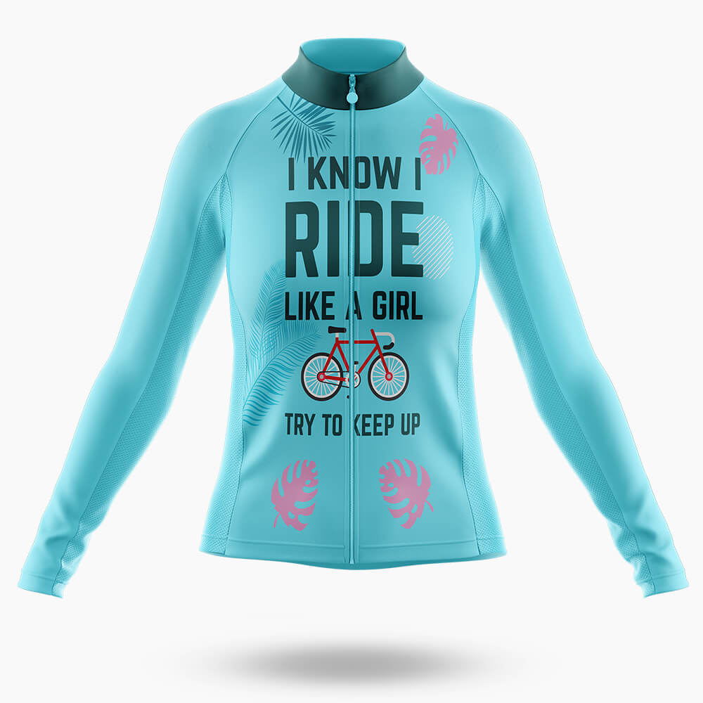 Like A Girl V3 - Women's Cycling Kit-Long Sleeve Jersey-Global Cycling Gear