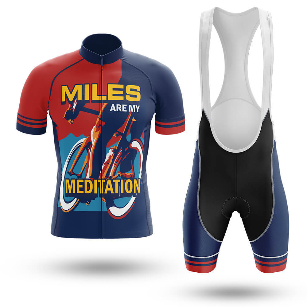 Miles Are My Meditation - Men's Cycling Kit-Jersey + Bibs-Global Cycling Gear