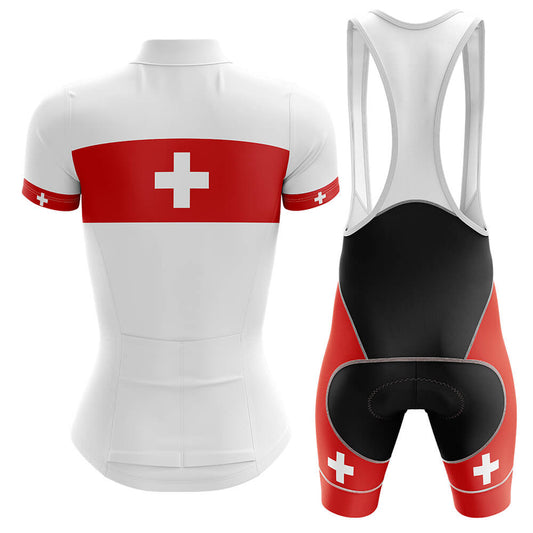 Switzerland - Women V4 - Cycling Kit-Jersey + Bib shorts-Global Cycling Gear