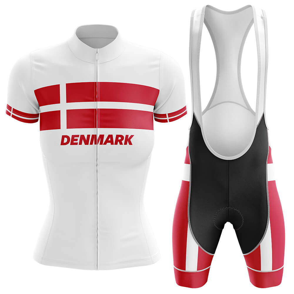 Denmark - Women V4 - Cycling Kit-Jersey + Bib shorts-Global Cycling Gear