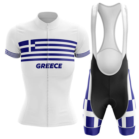 Greece - Women V4 - Cycling Kit-Jersey + Bib shorts-Global Cycling Gear