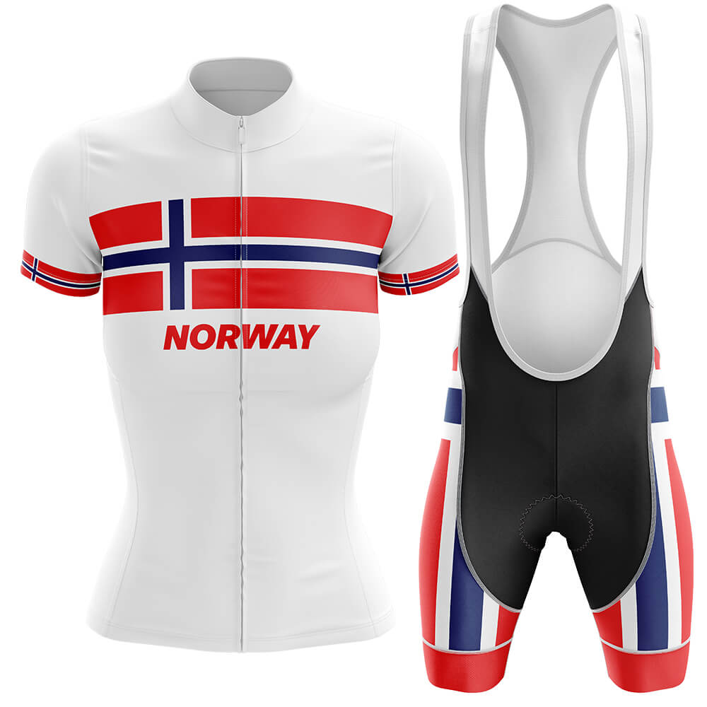 Norway - Women V4 - Cycling Kit-Jersey + Bib shorts-Global Cycling Gear