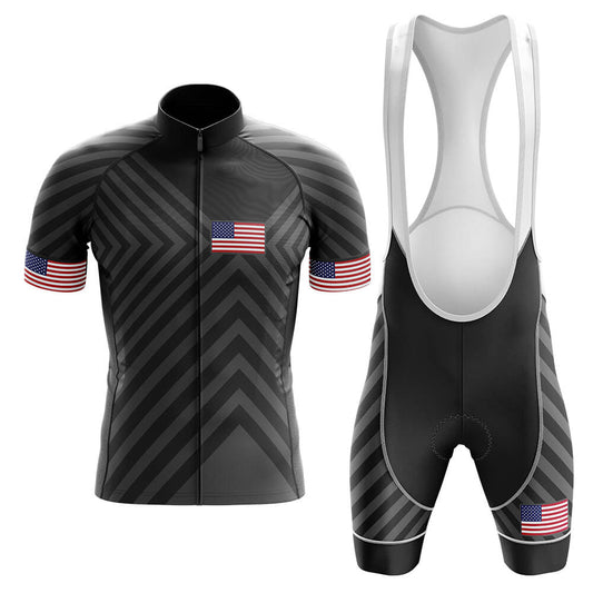 USA V13 - Black - Men's Cycling Kit-Full Set-Global Cycling Gear