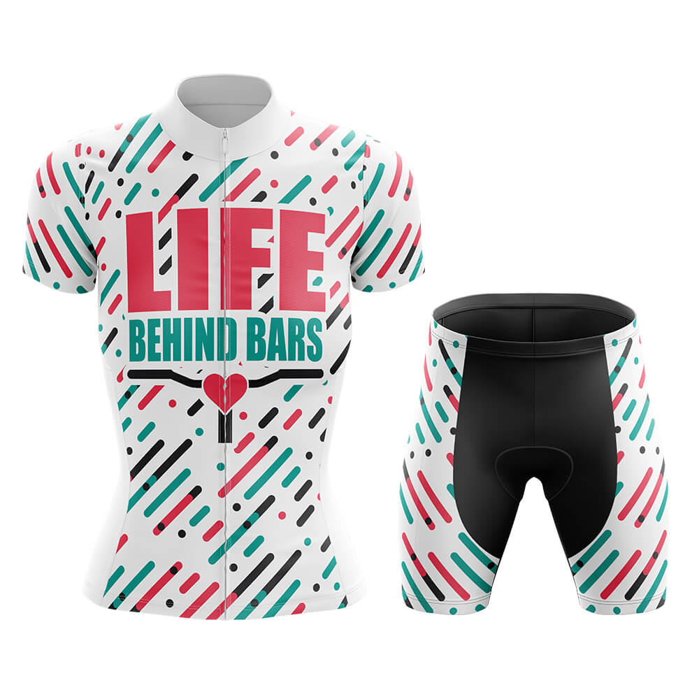 Life Behind Bars - Women Cycling Kit-Jersey + Shorts-Global Cycling Gear