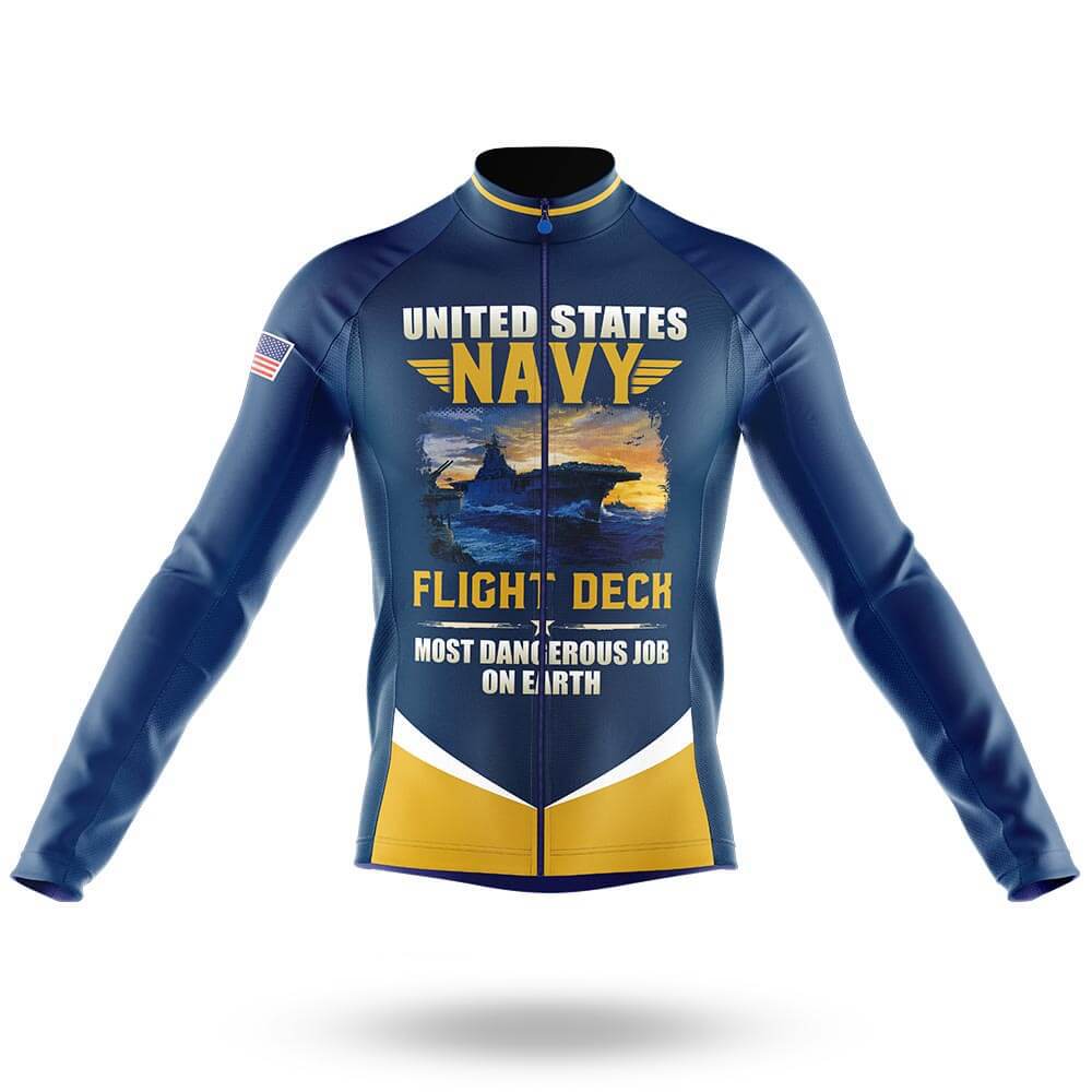 U.S. Navy Flight Deck - Men's Cycling Kit-Long Sleeve Jersey-Global Cycling Gear