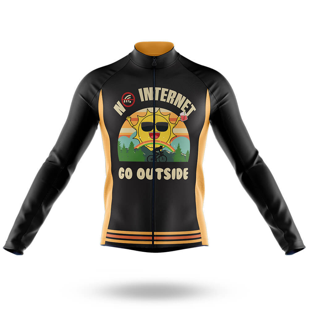No Internet, Go Outside - Men's Cycling Kit-Long Sleeve Jersey-Global Cycling Gear