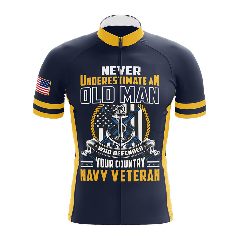 U.S. Navy Veteran Old Man - Men's Cycling Kit-Jersey Only-Global Cycling Gear