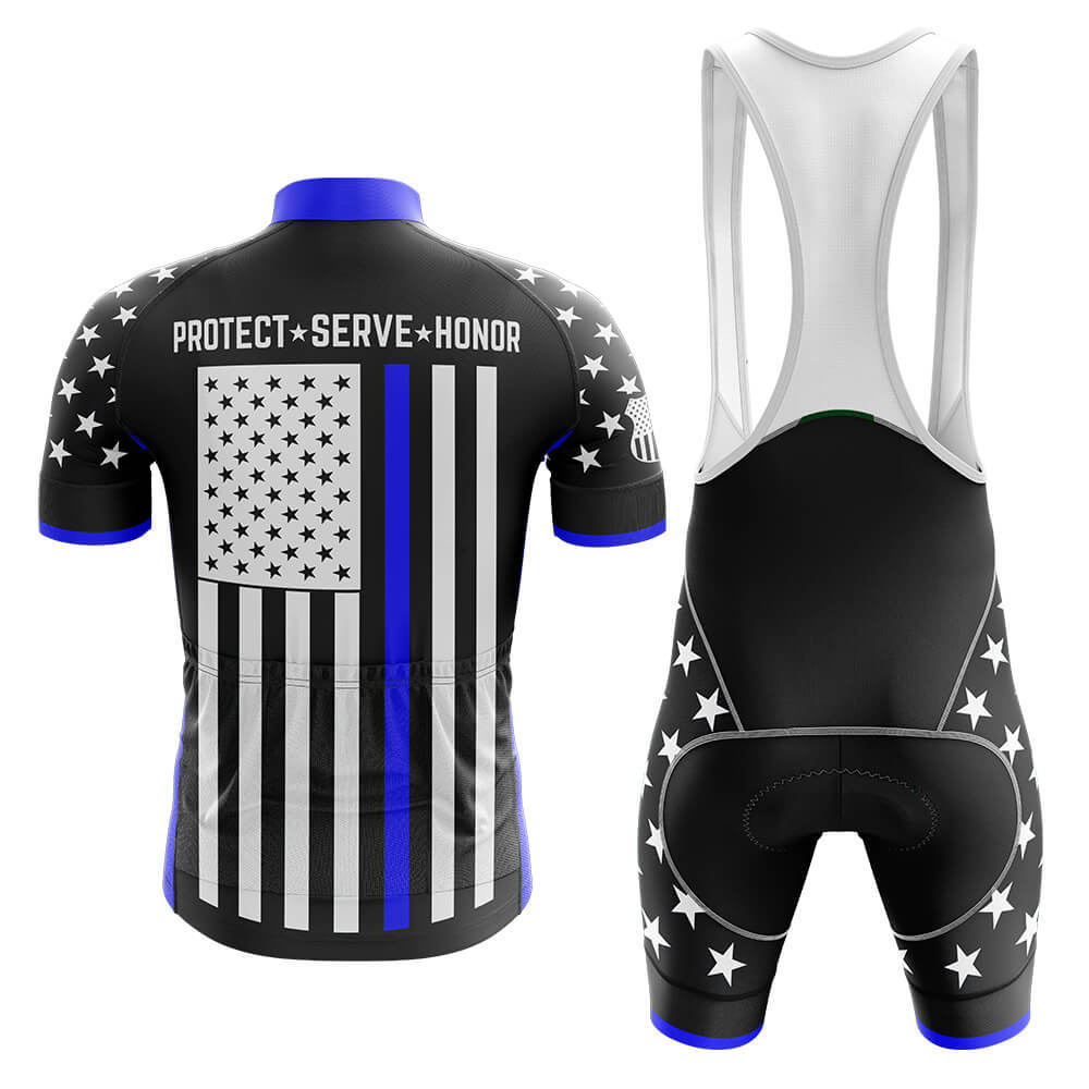 Thin Blue Line - Men's Cycling Kit-Full Set-Global Cycling Gear