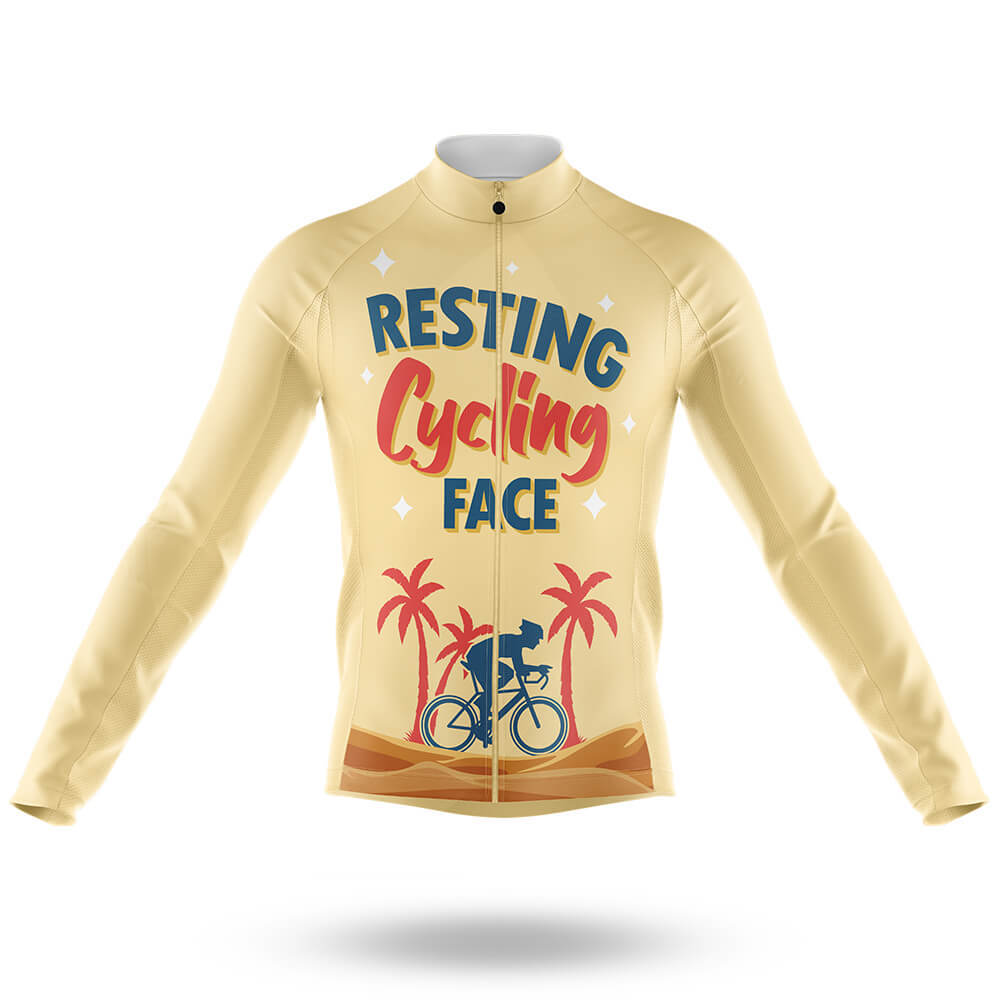 Resting Cycling Face - Men's Cycling Kit-Long Sleeve Jersey-Global Cycling Gear
