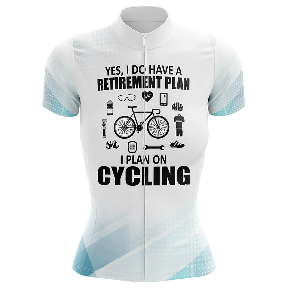 Retirement Plan White Women's Short Sleeve Cycling Jersey-XS-Global Cycling Gear