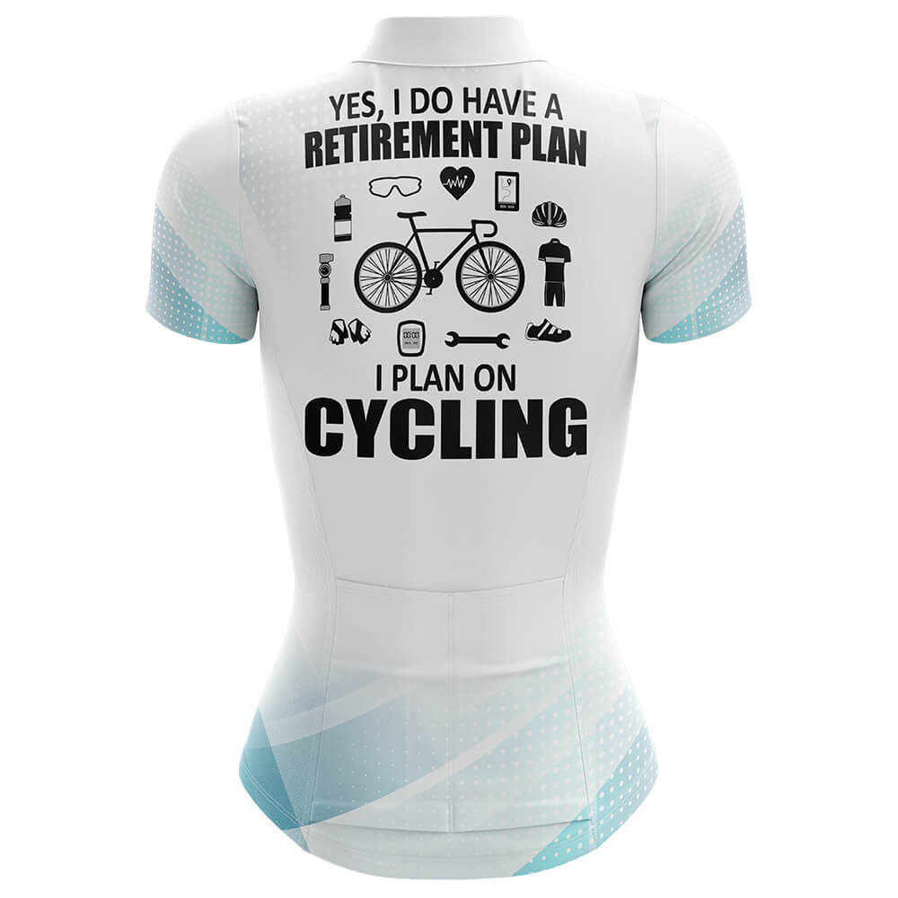 Retirement Plan White Women's Short Sleeve Cycling Jersey-XS-Global Cycling Gear