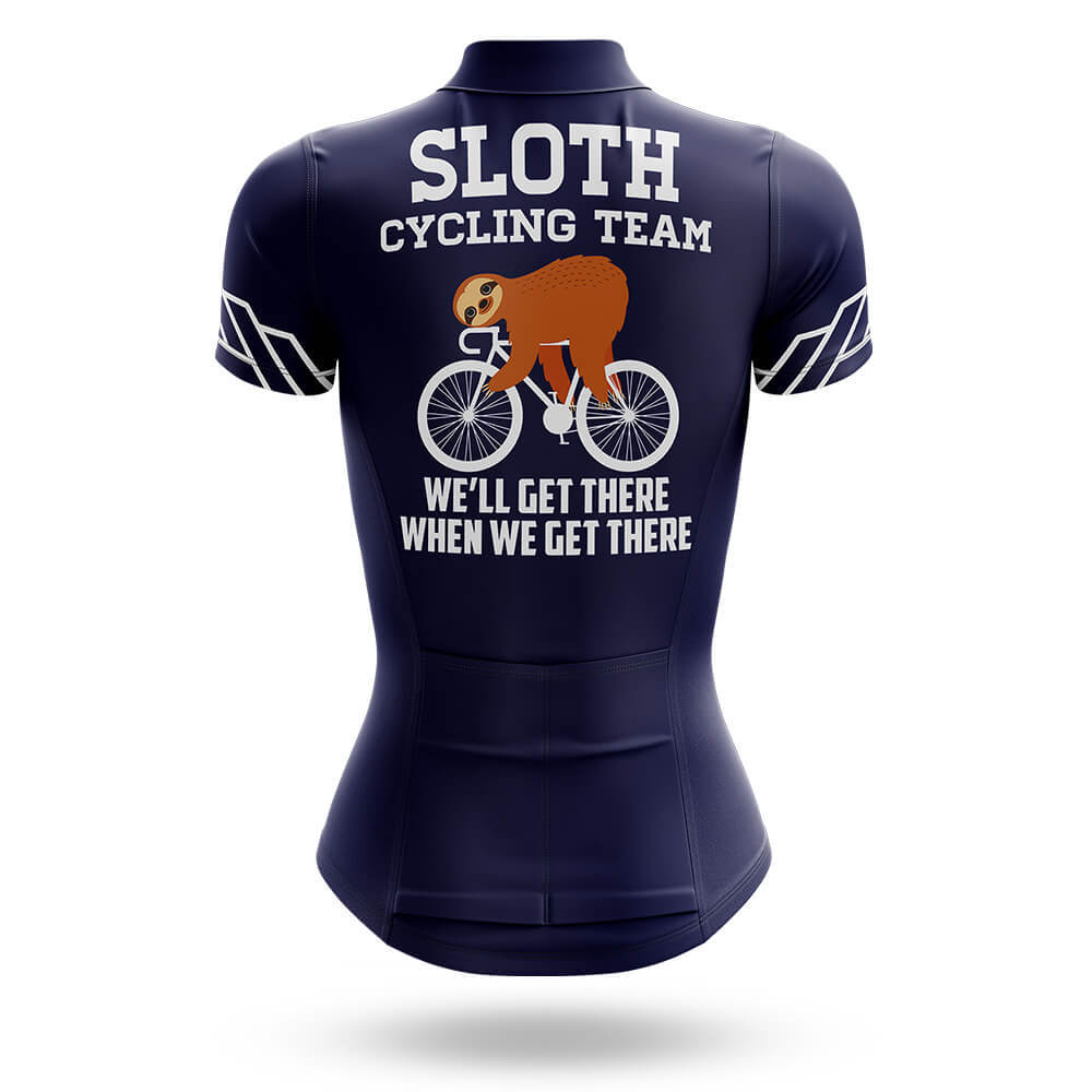 Sloth Cycling Team Navy Women's Short Sleeve Cycling Jersey