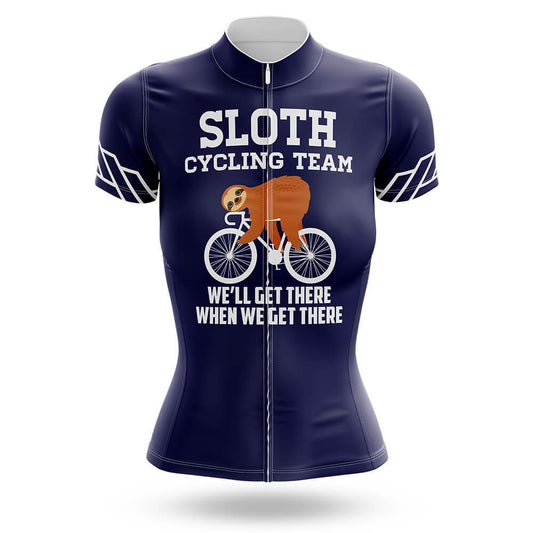 Sloth Cycling Team Navy Women's Short Sleeve Cycling Jersey-XS-Global Cycling Gear
