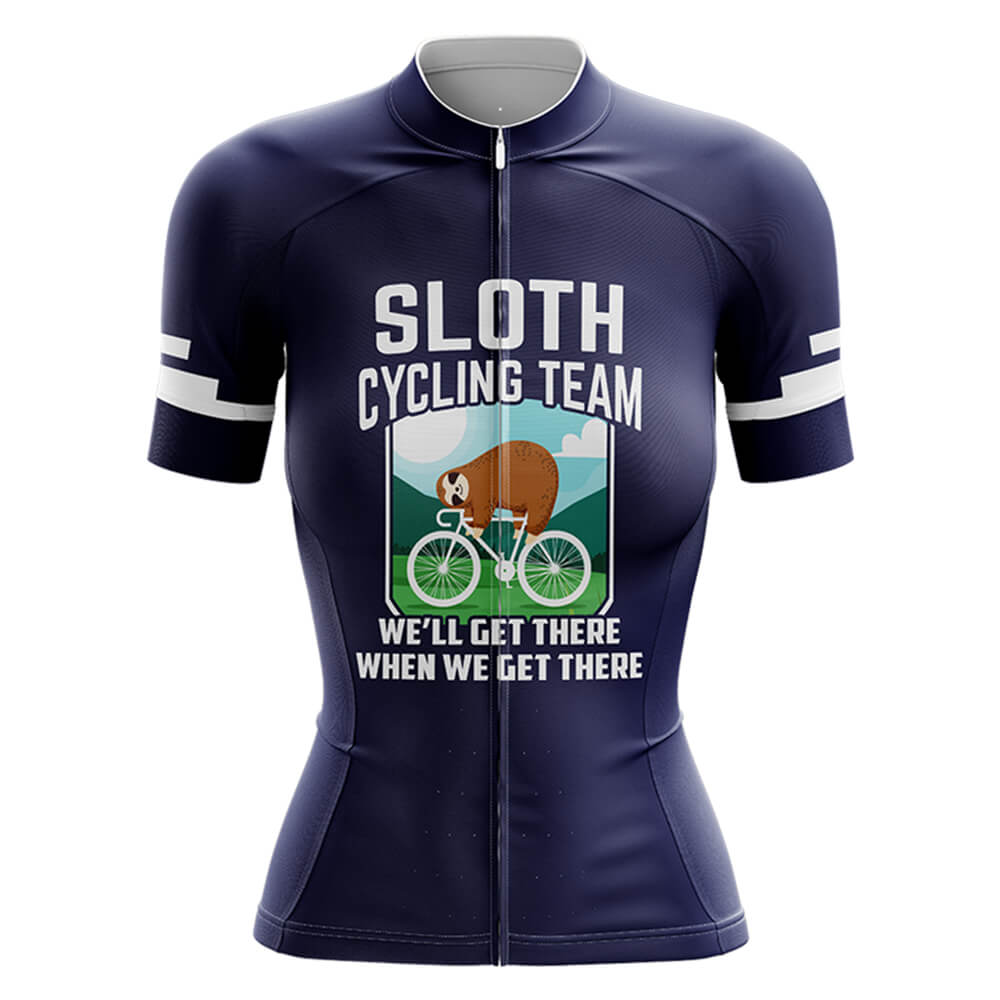 Sloth Cycling Team Navy V2 Women's Short Sleeve Cycling Jersey-XS-Global Cycling Gear