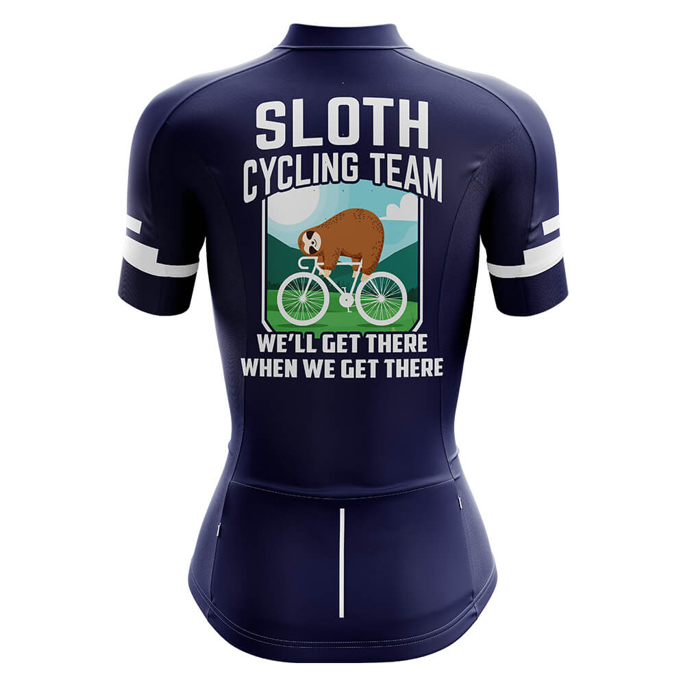 Sloth Cycling Team Navy V2 Women's Short Sleeve Cycling Jersey-XS-Global Cycling Gear