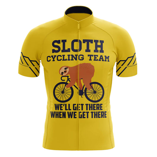 Sloth Cycling Team Yellow Men's Short Sleeve Cycling Jersey-S-Global Cycling Gear