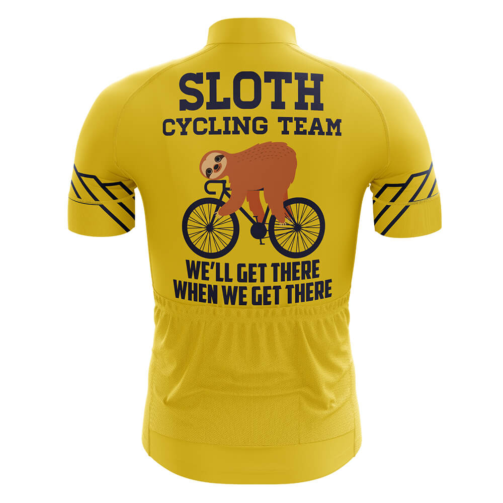 Sloth Cycling Team Yellow Men's Short Sleeve Cycling Jersey-S-Global Cycling Gear