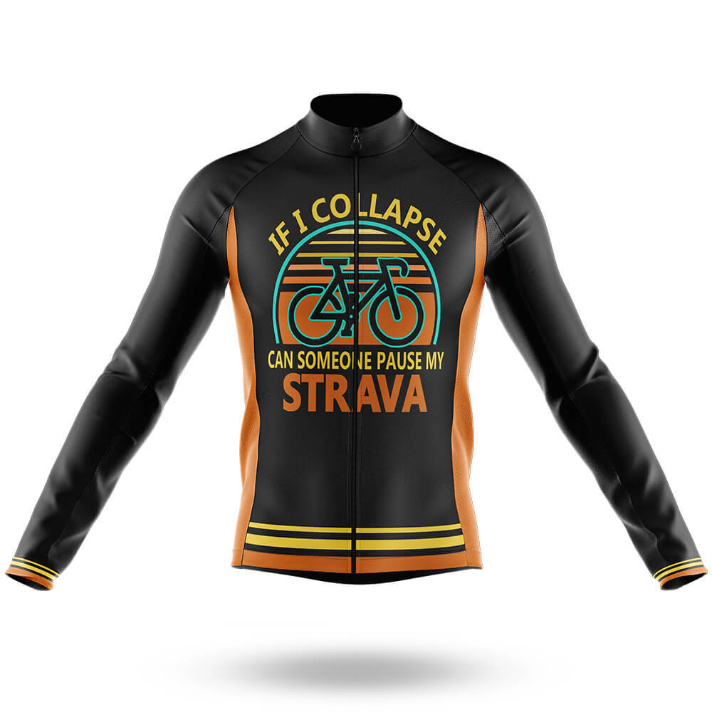 Pause My Strava V2 - Men's Cycling Kit-Long Sleeve Jersey-Global Cycling Gear