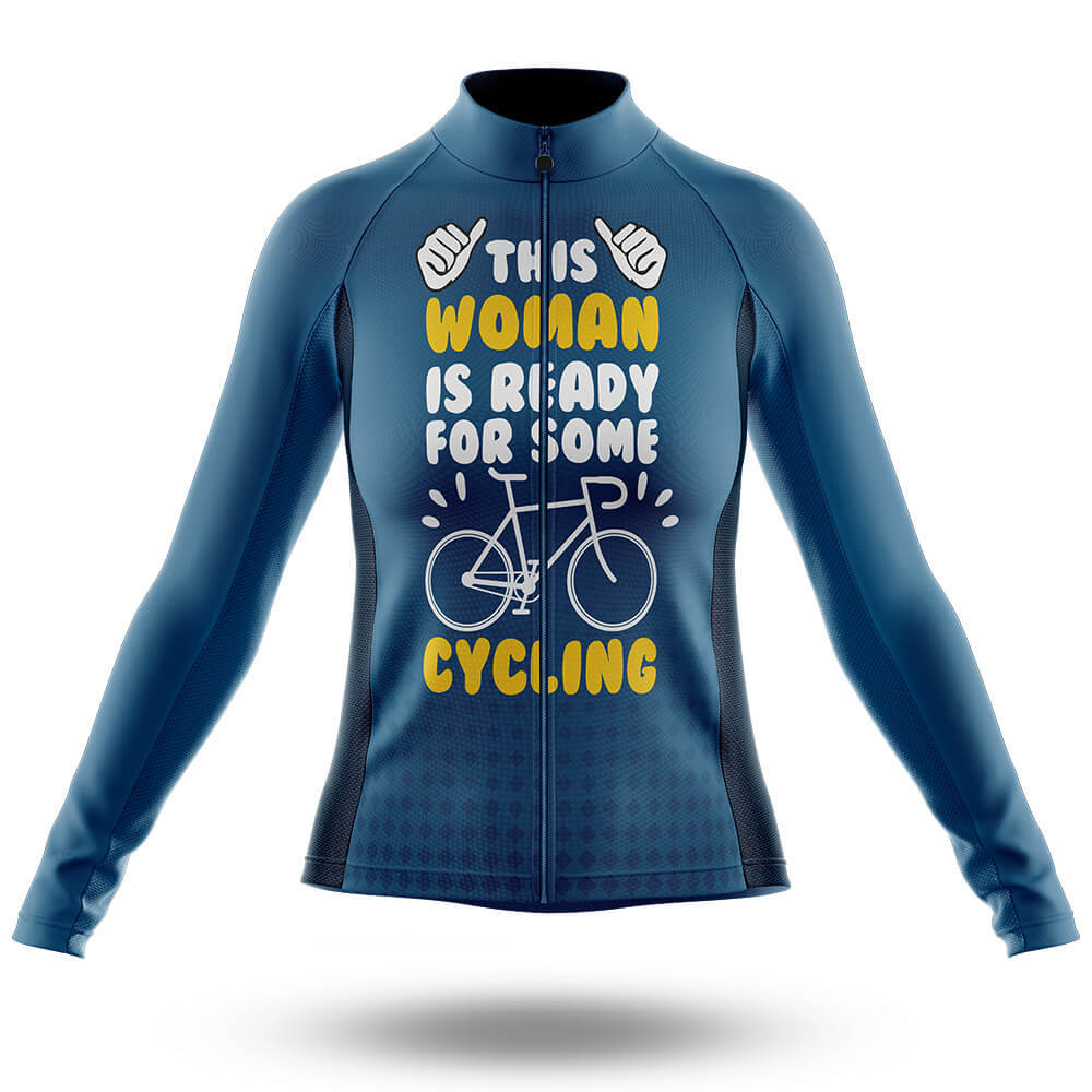 This Woman Loves Cycling - Women's Cycling Kit-Long Sleeve Jersey-Global Cycling Gear