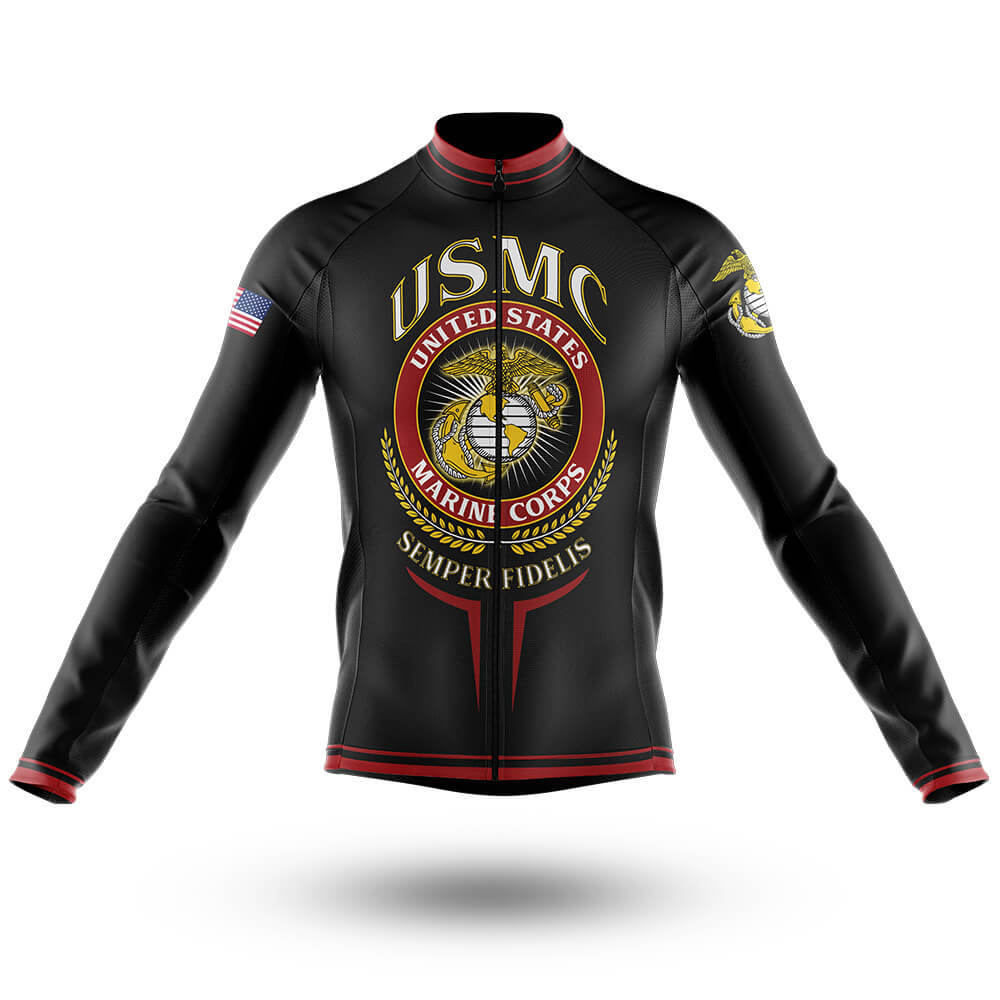 U.S Marine Corps - Men's Cycling Kit-Long Sleeve Jersey-Global Cycling Gear